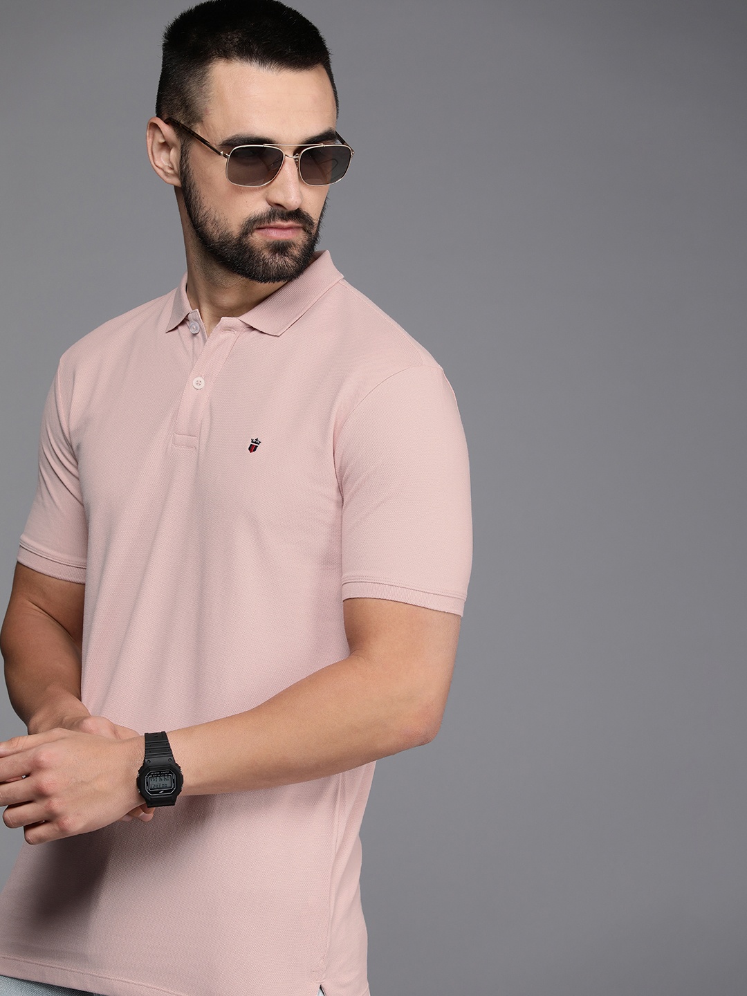 

Louis Philippe Jeans Polo Collar Pure Cotton Slim Fit T-shirt, Pink