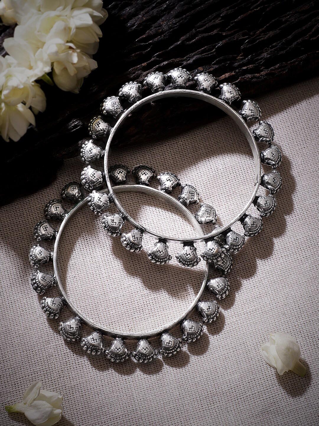 Rubans Set Of 2 Silver-Plated Bangles