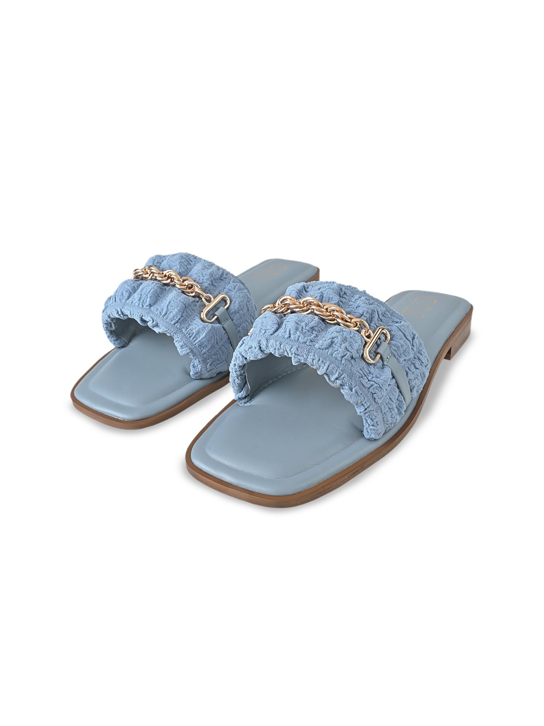 

CAI Embellished Open Toe Flats, Blue