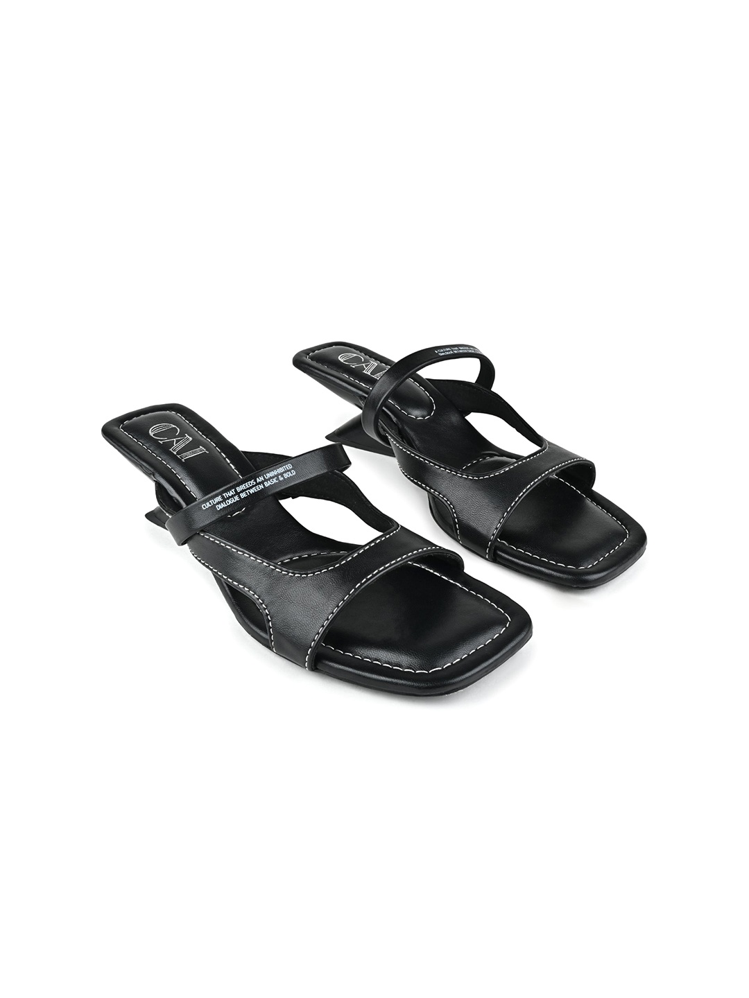 

CAI Open Toe Wedge Heels, Black