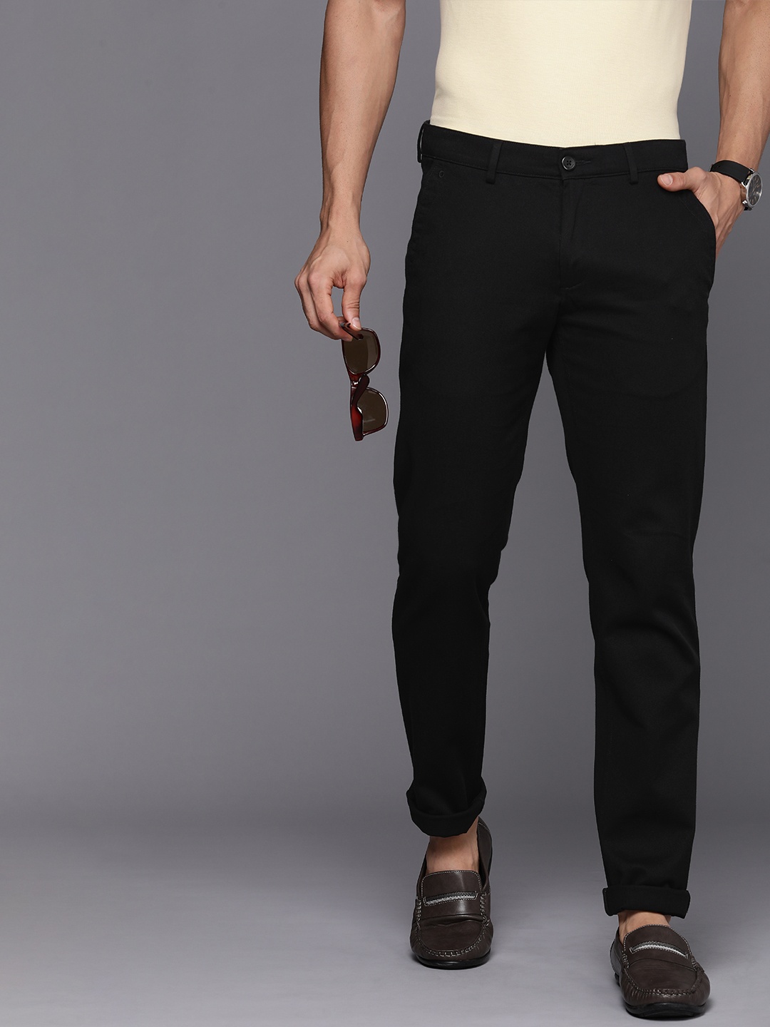 

Louis Philippe Sport Men Slim Fit Trousers, Black