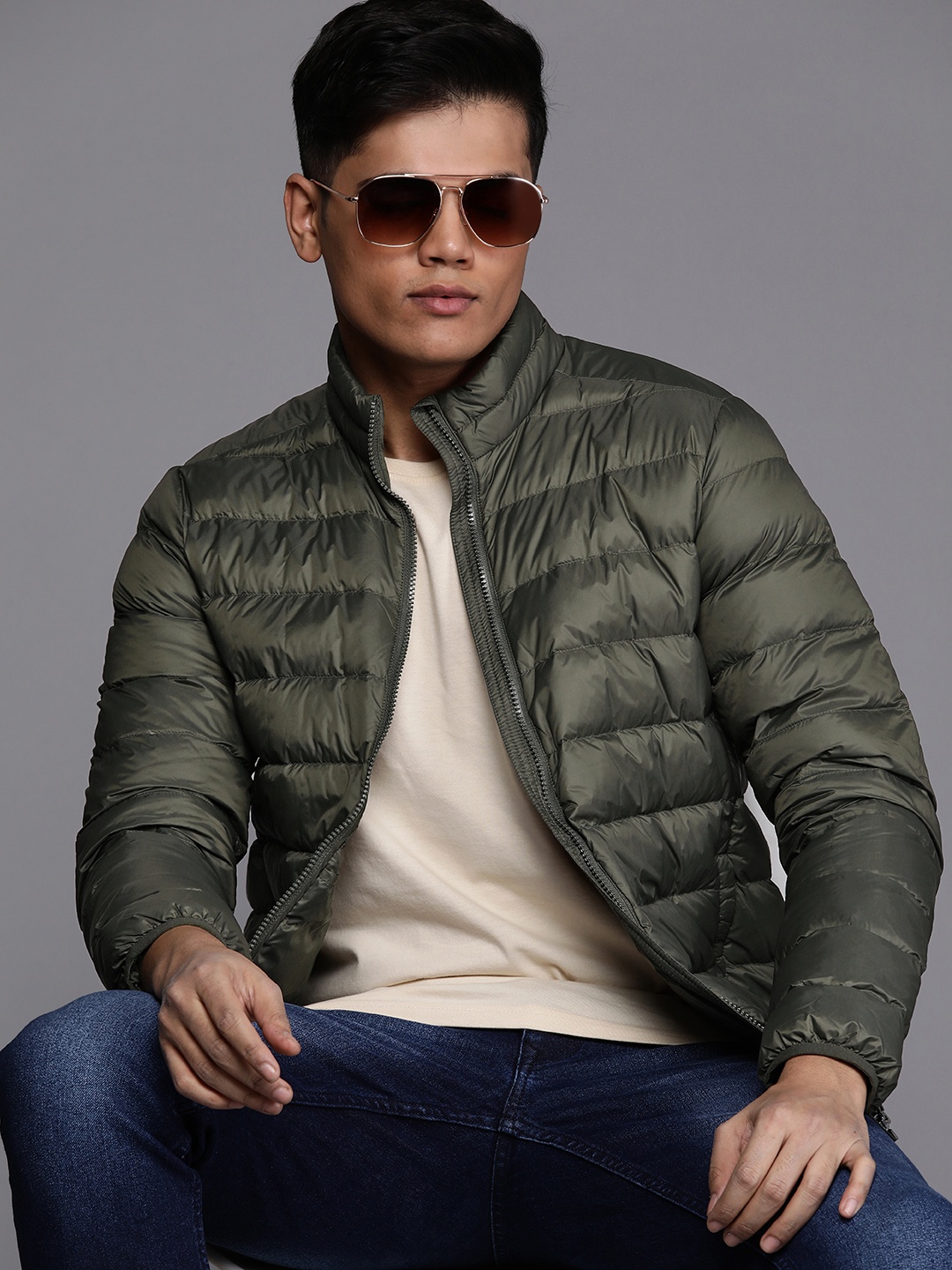 

Louis Philippe Sport Ultralight Packable Puffer Jacket, Olive