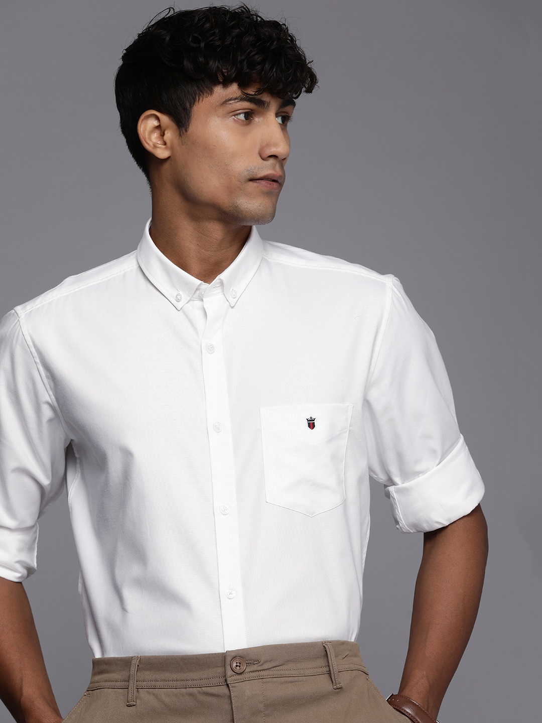 

Louis Philippe Sport Pure Cotton Slim Fit Semiformal Shirt, White