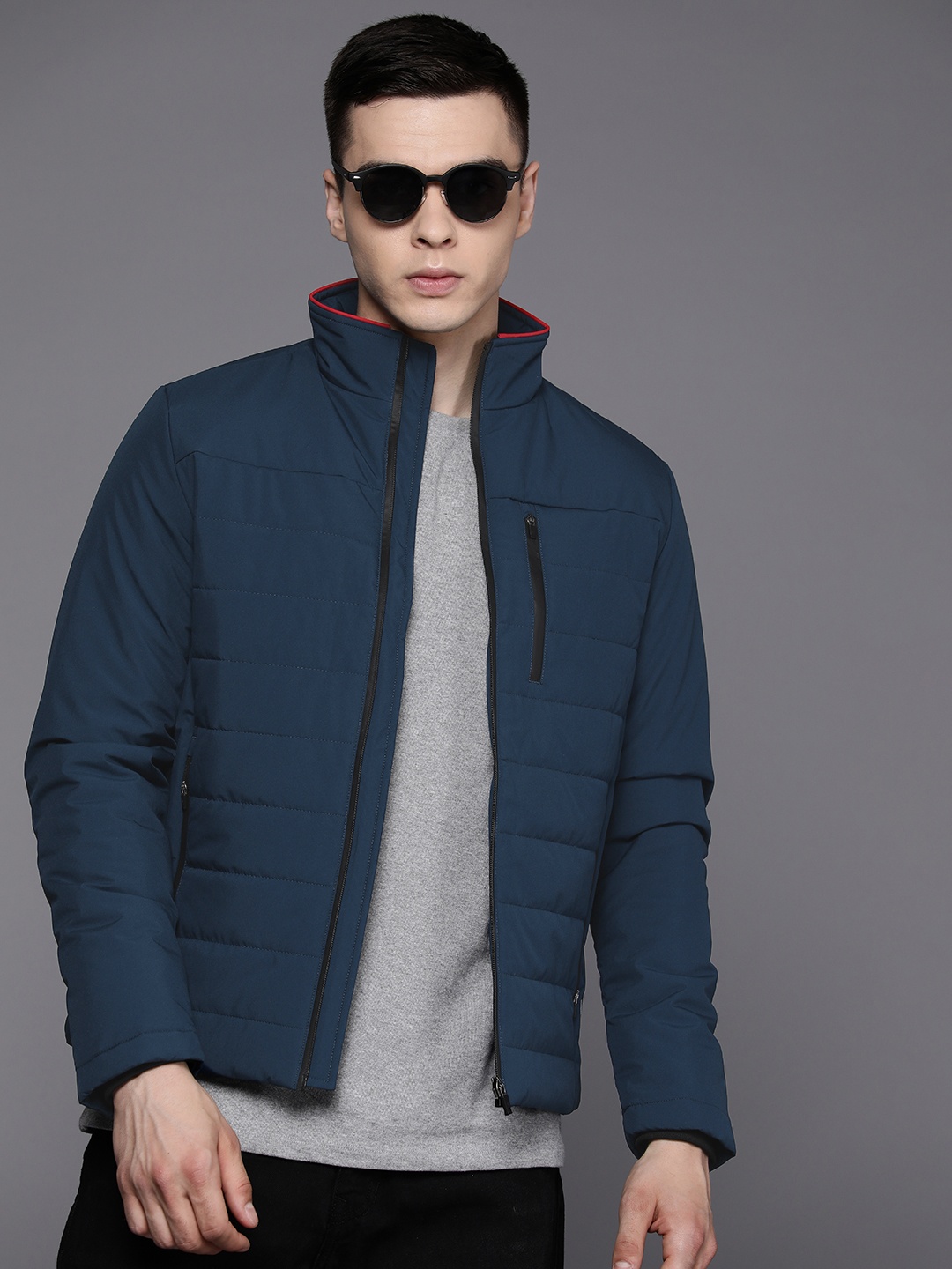 

Louis Philippe Sport Mock Collar Padded Jacket, Teal