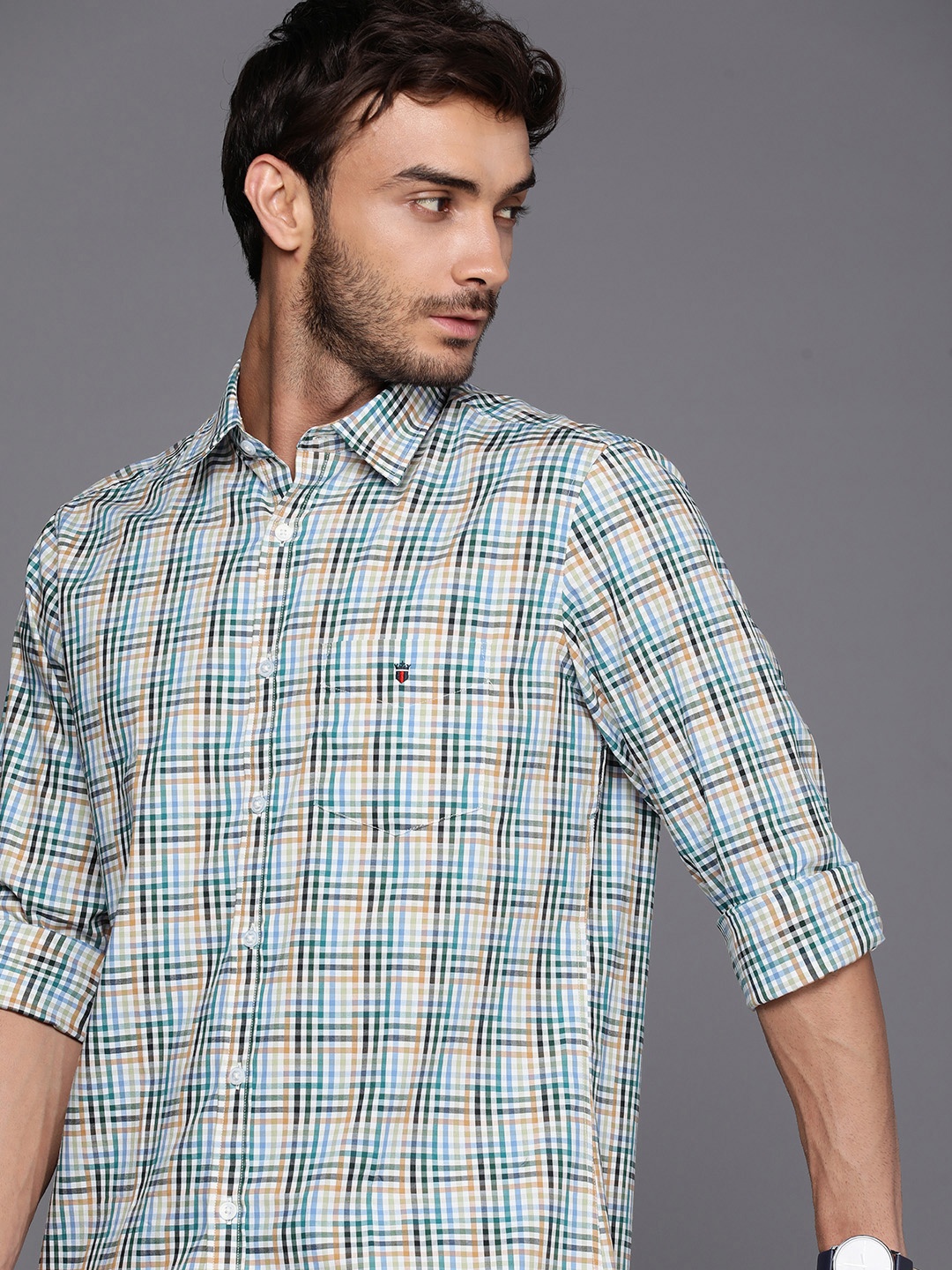 

Louis Philippe Sport Slim Fit Checked Pure Cotton Casual Shirt, Multi