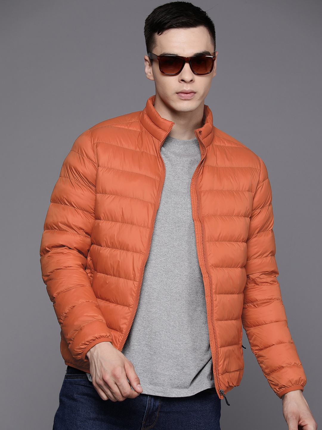 

Louis Philippe Sport Ultra-Lightweight Packable Puffer Jacket, Orange
