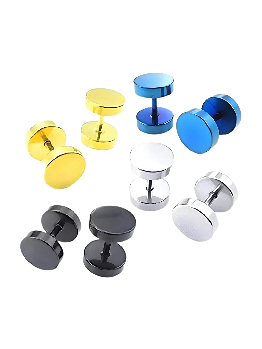 KARISHMA KREATIONS Set of 4 Gold Plated Stainless Steel Studs Earrings