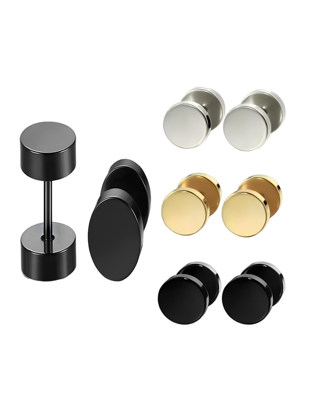 

KARISHMA KREATIONS Set Of 3 Gold-Plated Contemporary Studs Earrings