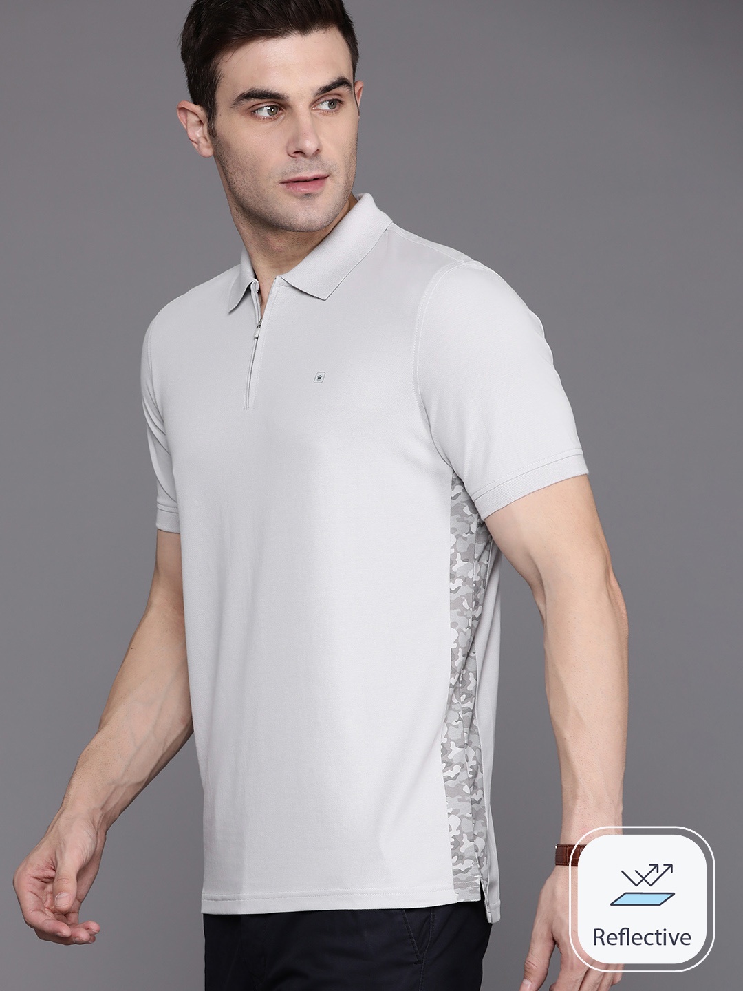 

Louis Philippe ATHPLAY Printed Detail T-shirt, Grey
