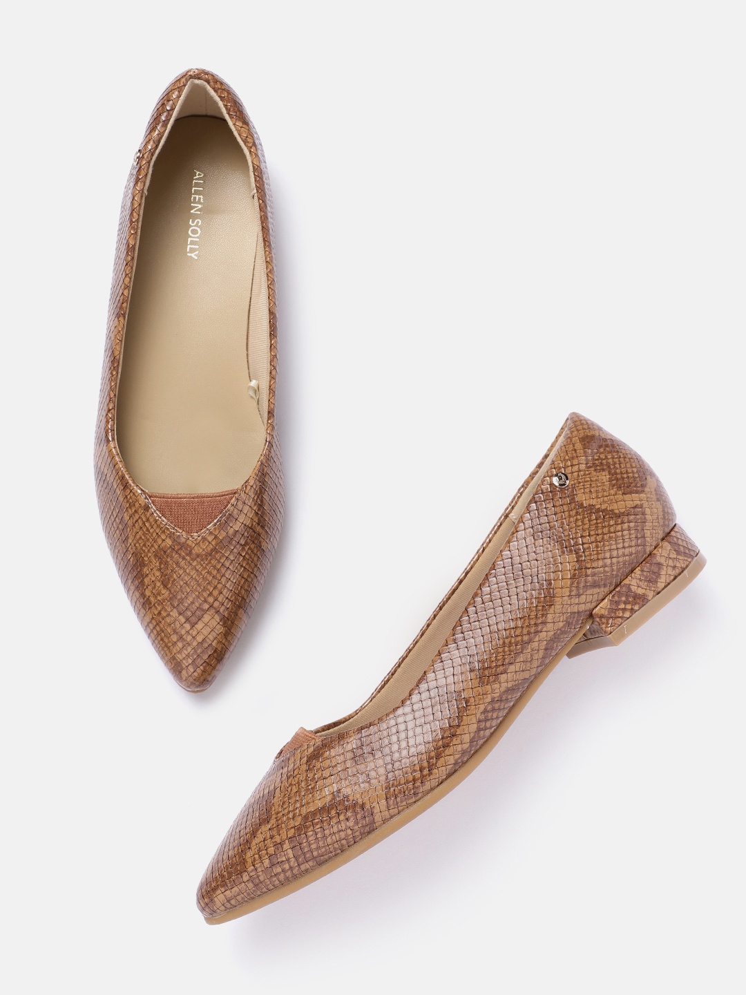 

Allen Solly Snake Skin Textured Ballerina, Brown