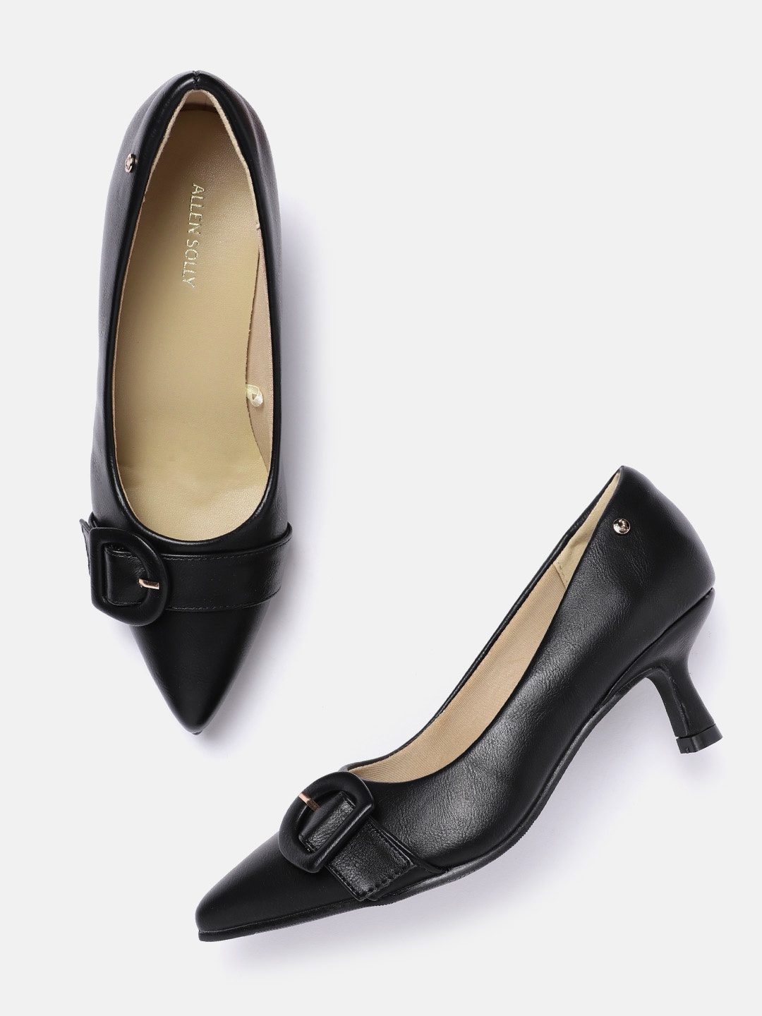 

Allen Solly Slim Heel Pumps With Buckle Detail, Black