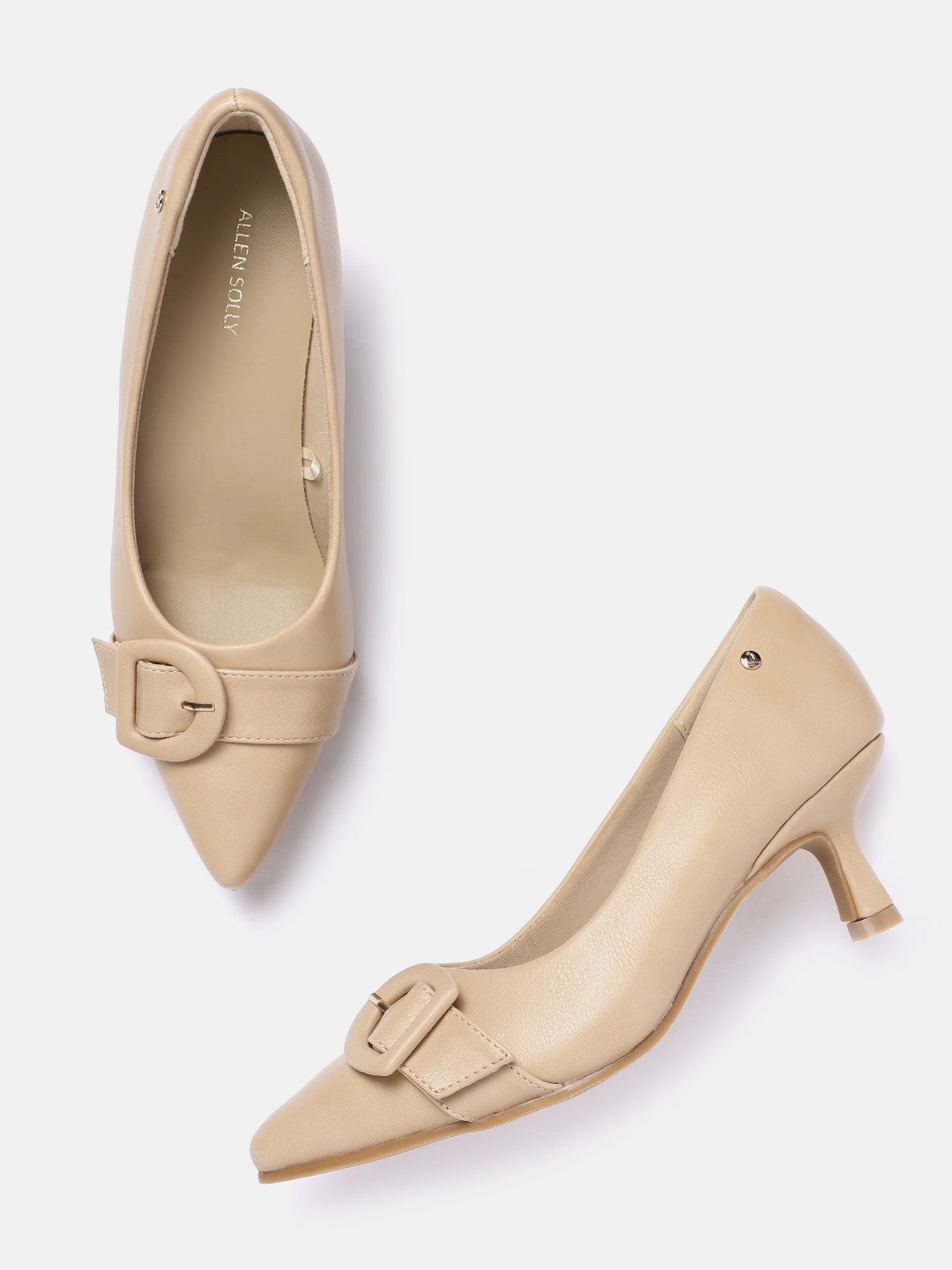 

Allen Solly Slim Heel Pumps With Buckle Detail, Nude