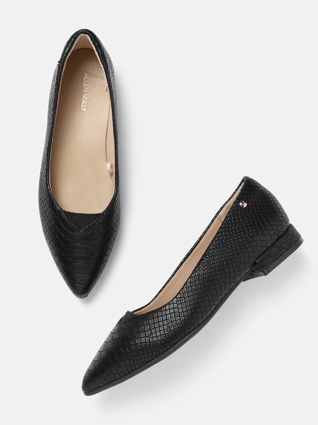 

Allen Solly Snake Skin Textured Ballerina, Black