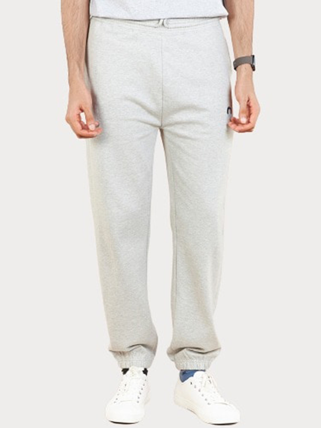 

harbour 9 Men Cotton Relaxed-Fit Joggers, Grey