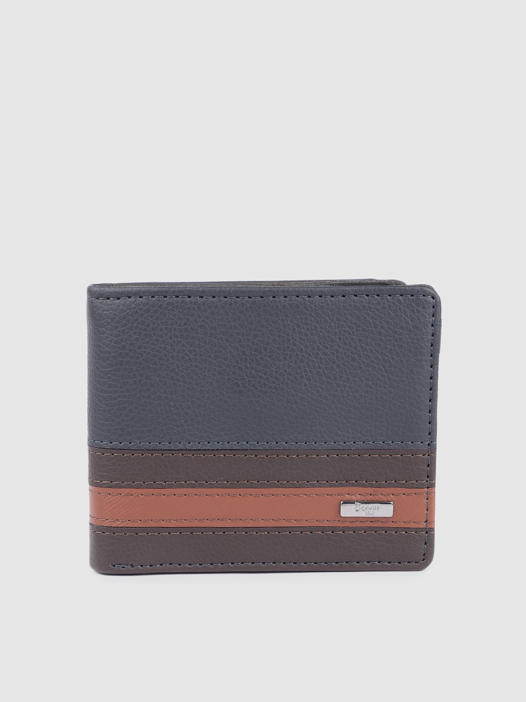 

Baggit Men Striped Two Fold Wallet, Navy blue