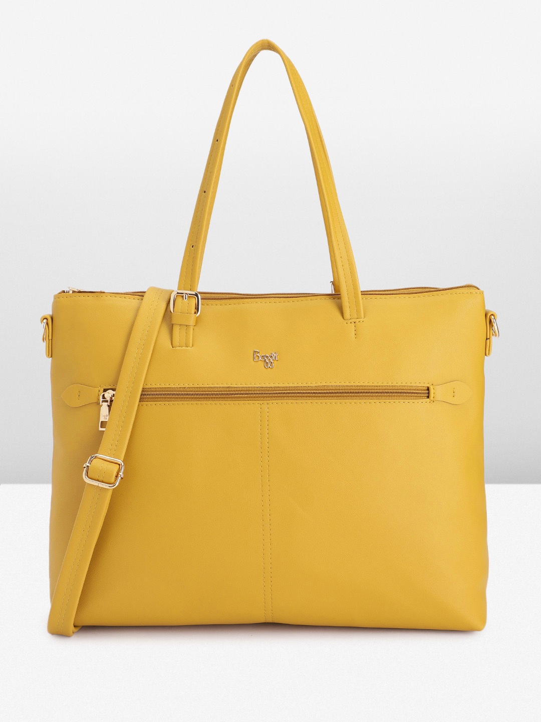 

Baggit Abstract Textured Structured Handheld Bag, Yellow