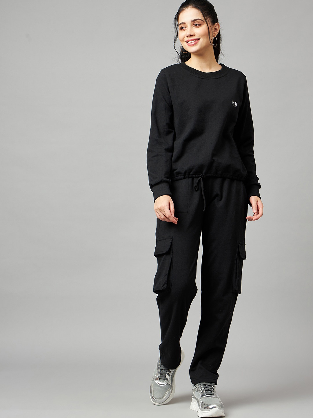 

Mast & Harbour Black Pure Cotton Sweatshirt with Trouser