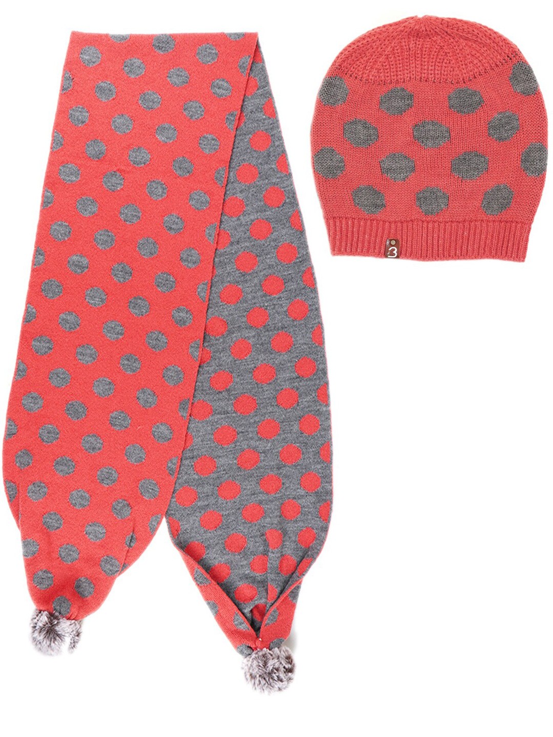 

Bharatasya Girls Printed Beanie With Scarf, Orange