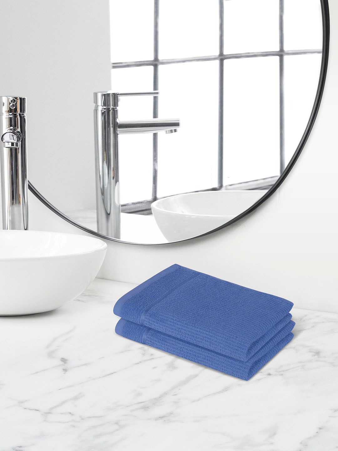 

Himeya Blue 2 Pieces Anti-Bacterial 300 GSM Terry Cotton Hand Towel