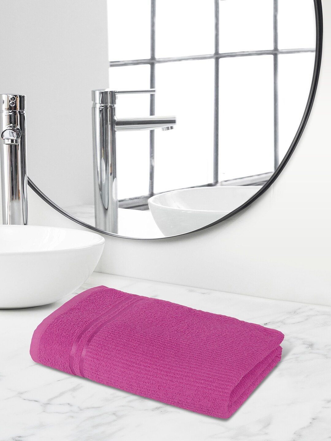 

Himeya Magenta Pink Self Designed 300 GSM Cotton Bath Towel