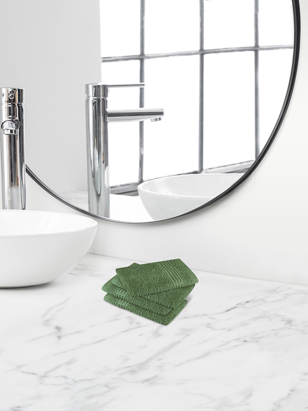 

Himeya Green Terry 4 Pieces Cotton 320 GSM Face Towels