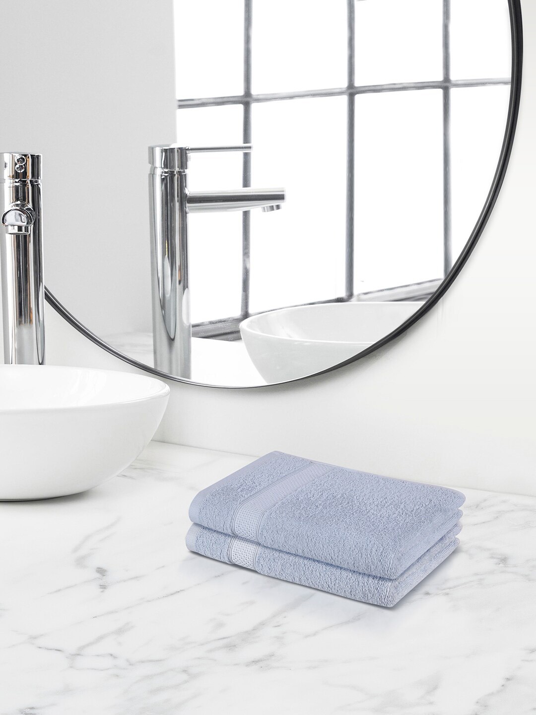 

Himeya Grey 2 Pieces Self-Designed 450 GSM Cotton Hand Towels