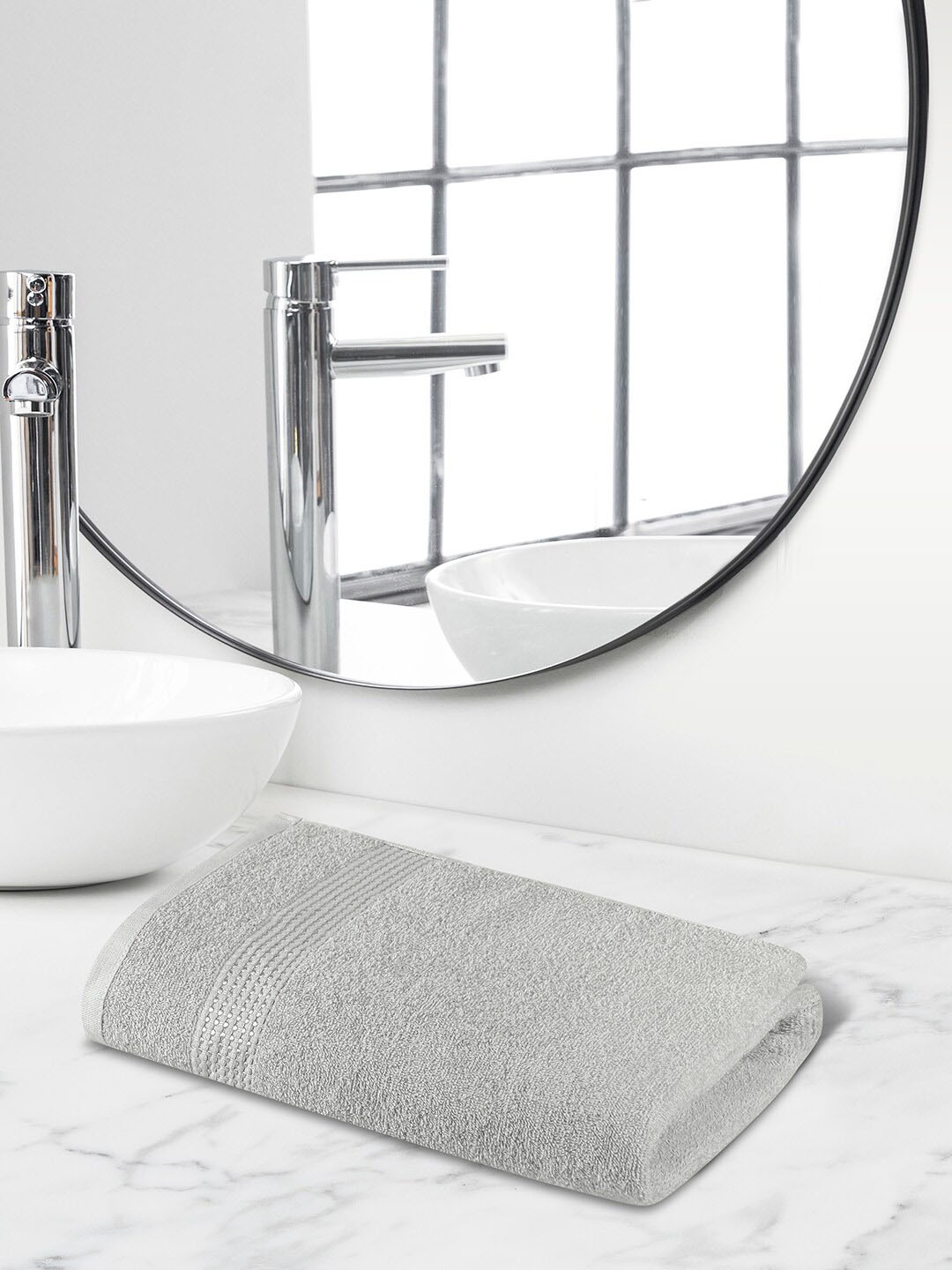 

Himeya Grey Self-Designed 320 GSM Cotton Bath Towel