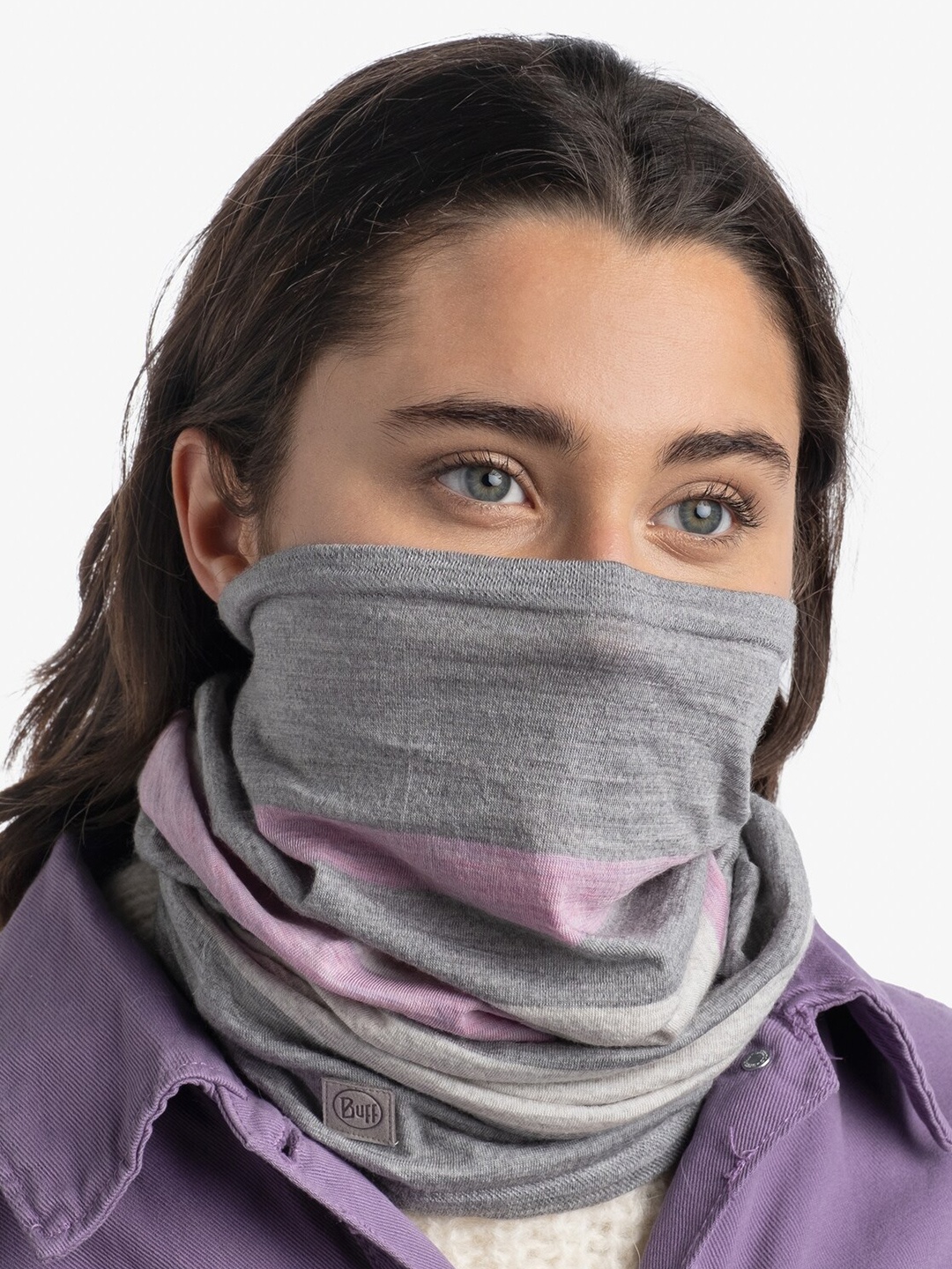 

Original Buff SA Unisex Colourblocked Woollen Scarf, Grey