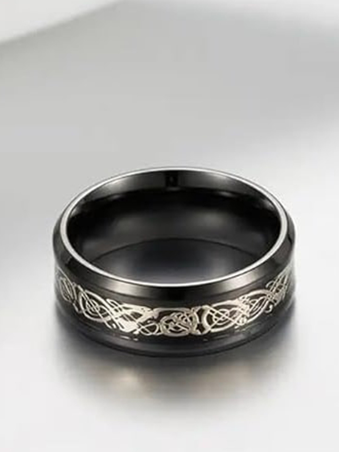 

VIEN Unisex Titanium Plated Finger Ring, Silver