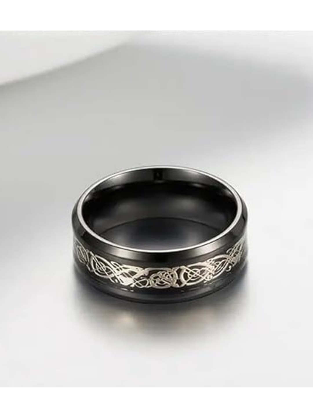 

VIEN Titanium-Plated Stainless Steel Finger Ring, Silver