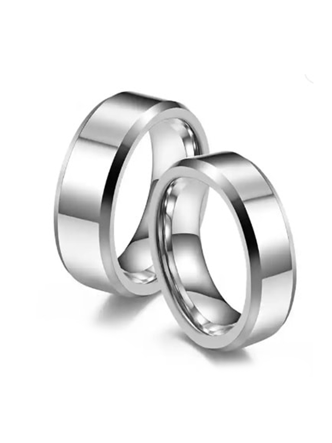 

VIEN Set Of 2 Silver-Plated Couple Finger Rings