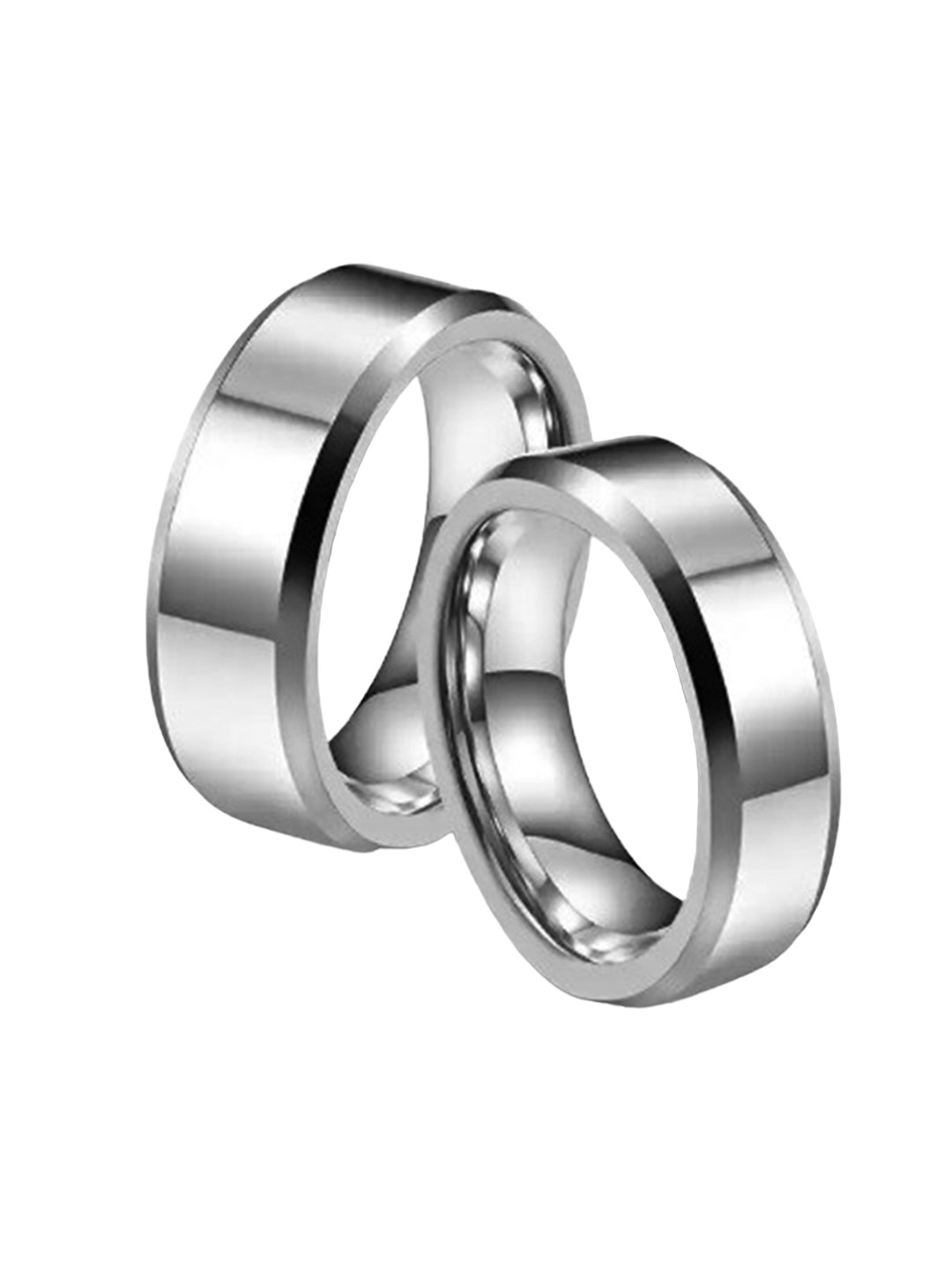 

VIEN Set Of 2 Silver-Plated Couple Finger Rings