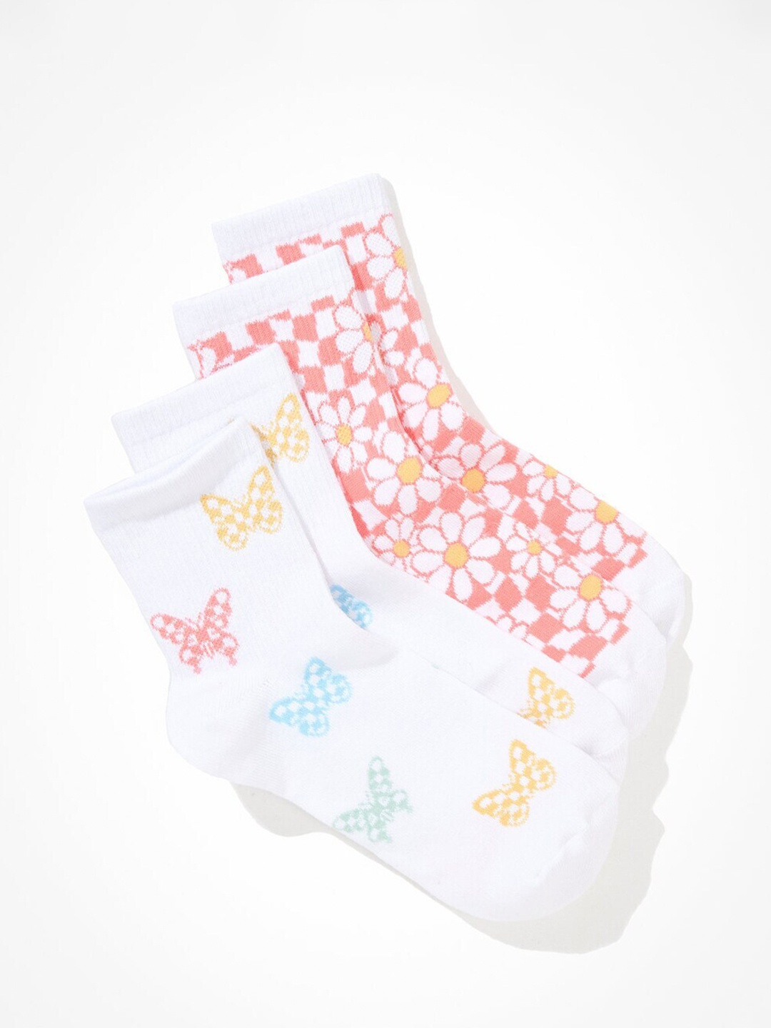 

AMERICAN EAGLE OUTFITTERS Women Pack Of 2 Above Ankle-Length Pure Cotton Socks, White