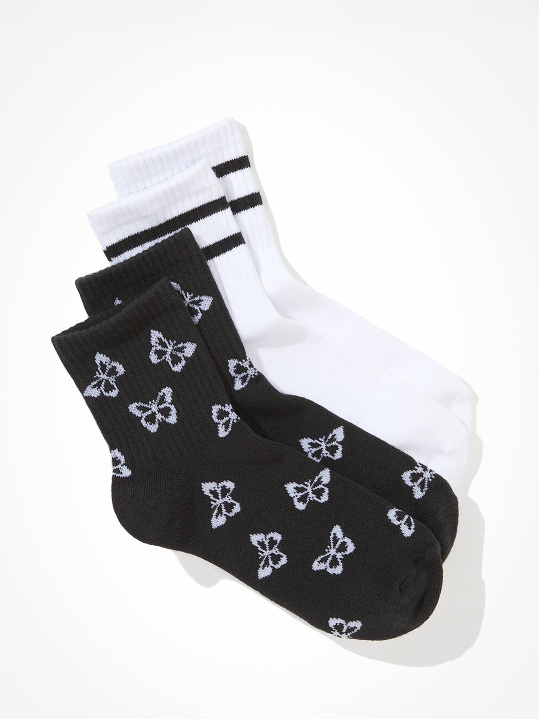 

AMERICAN EAGLE OUTFITTERS Women Pack Of 2 Above Ankle-Length Pure Cotton Socks, White