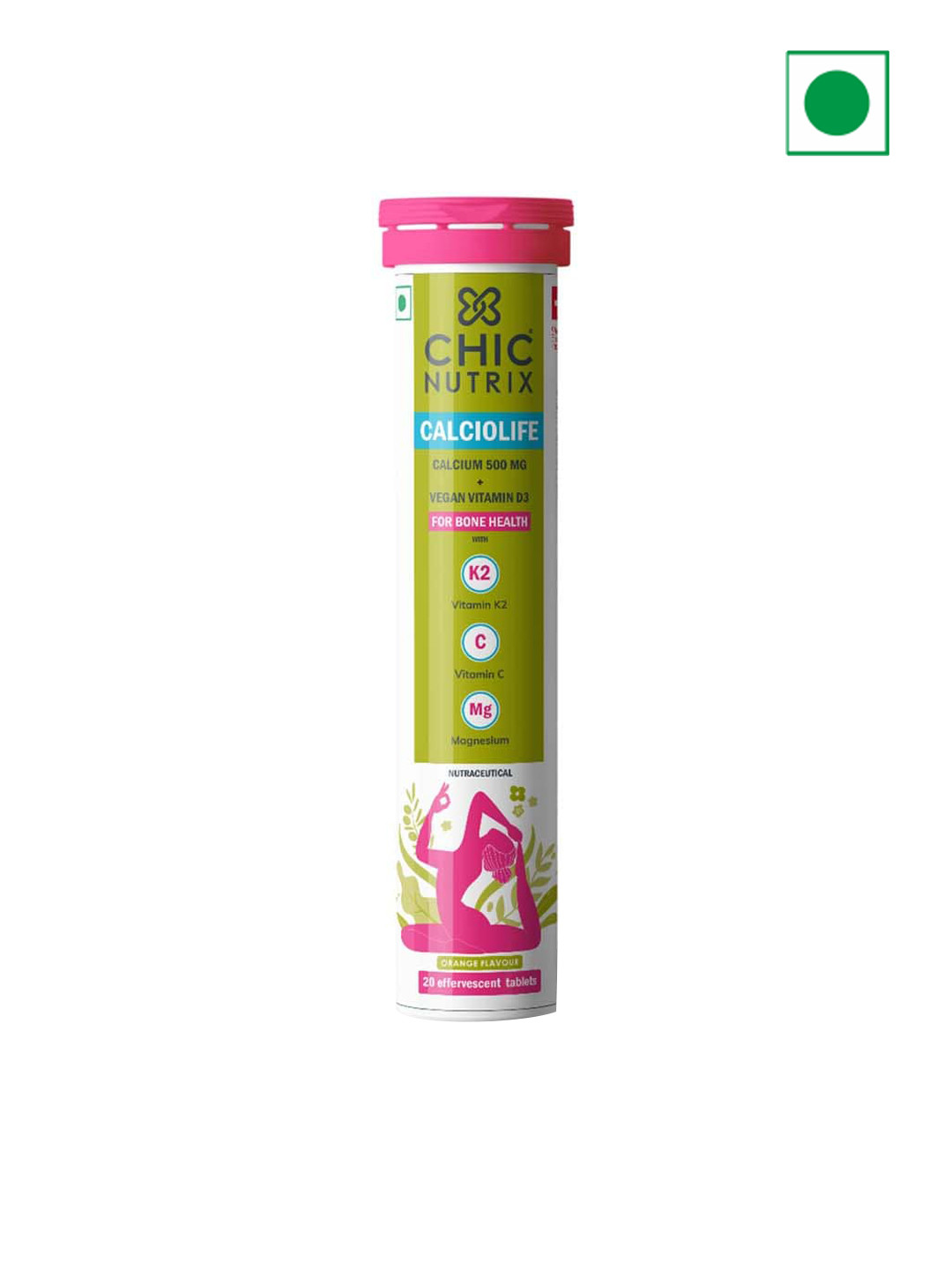 

CHICNUTRIX Calciolife Vitamins Tablets For Bone Health - 20 Tablet - Orange, White