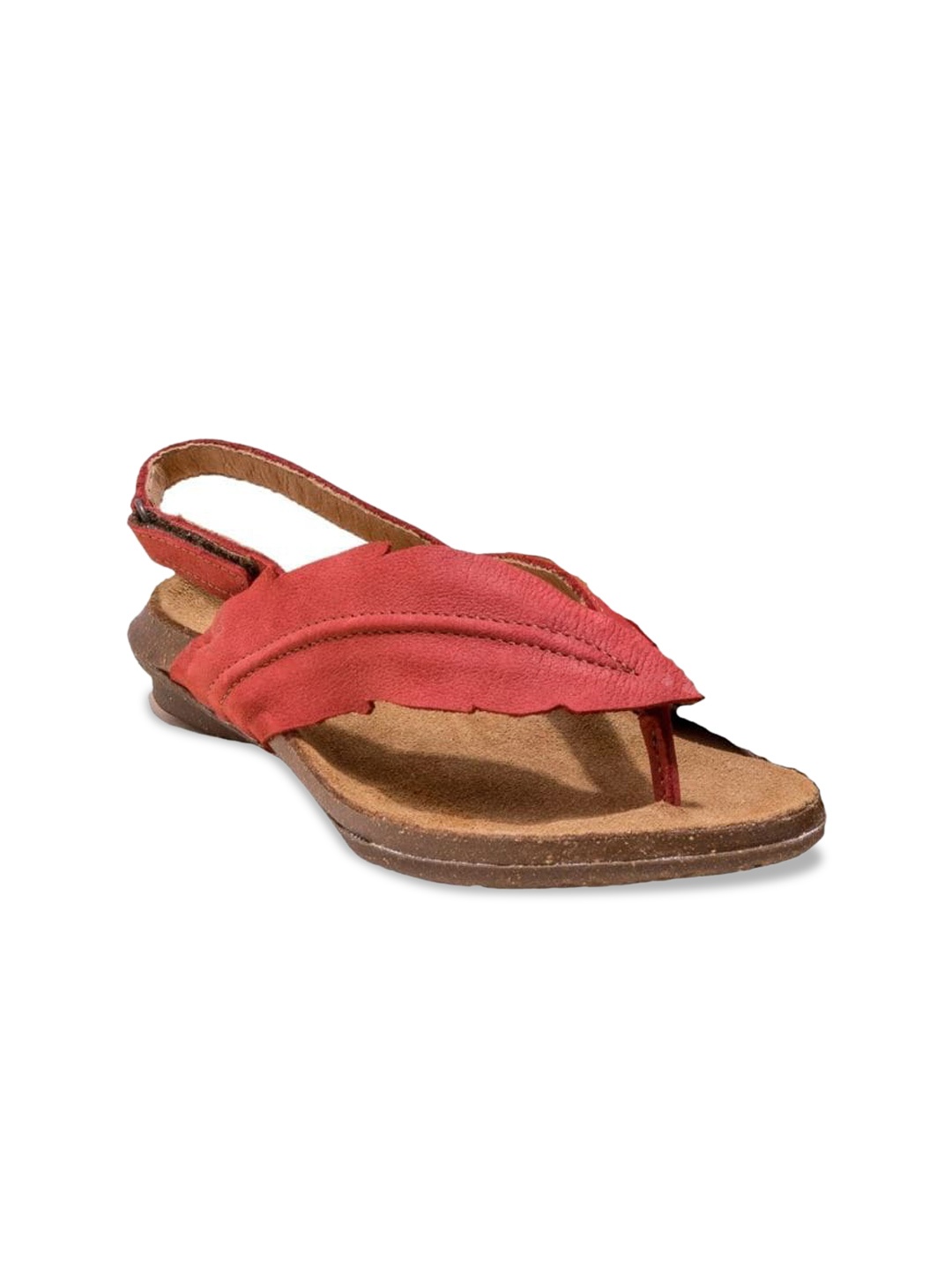 

El Naturalista Open Toe Leather Comfort Heels, Red