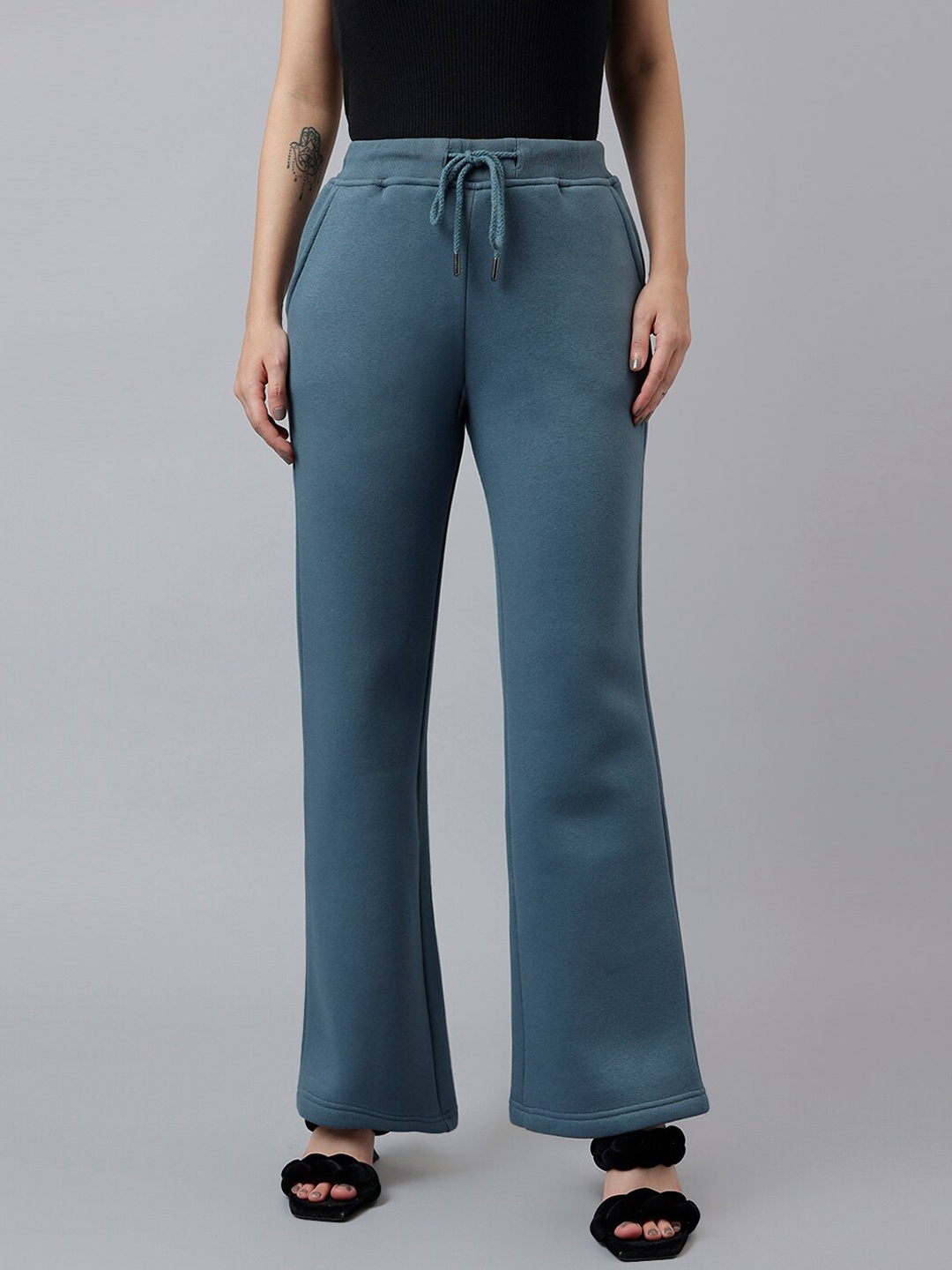 

Xpose Women Comfort High-Rise Trousers, Blue