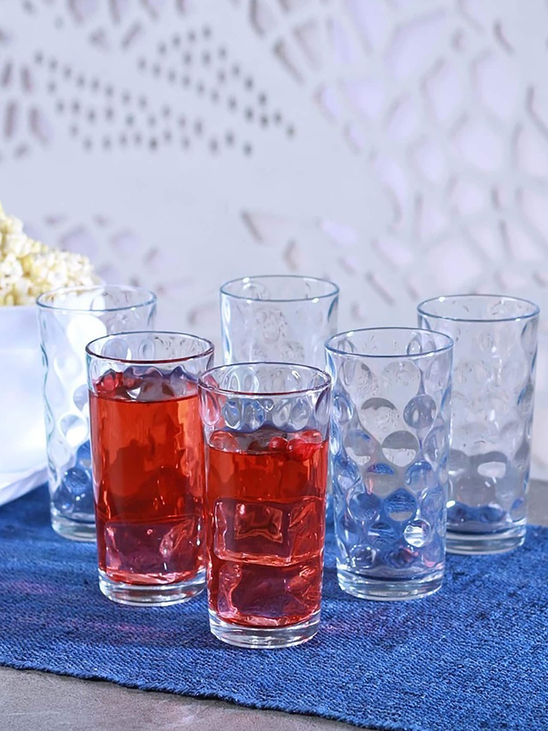 

Pasabahce Transparent 6 Pieces Textured Water Or Juice Glasses 265 ml Each