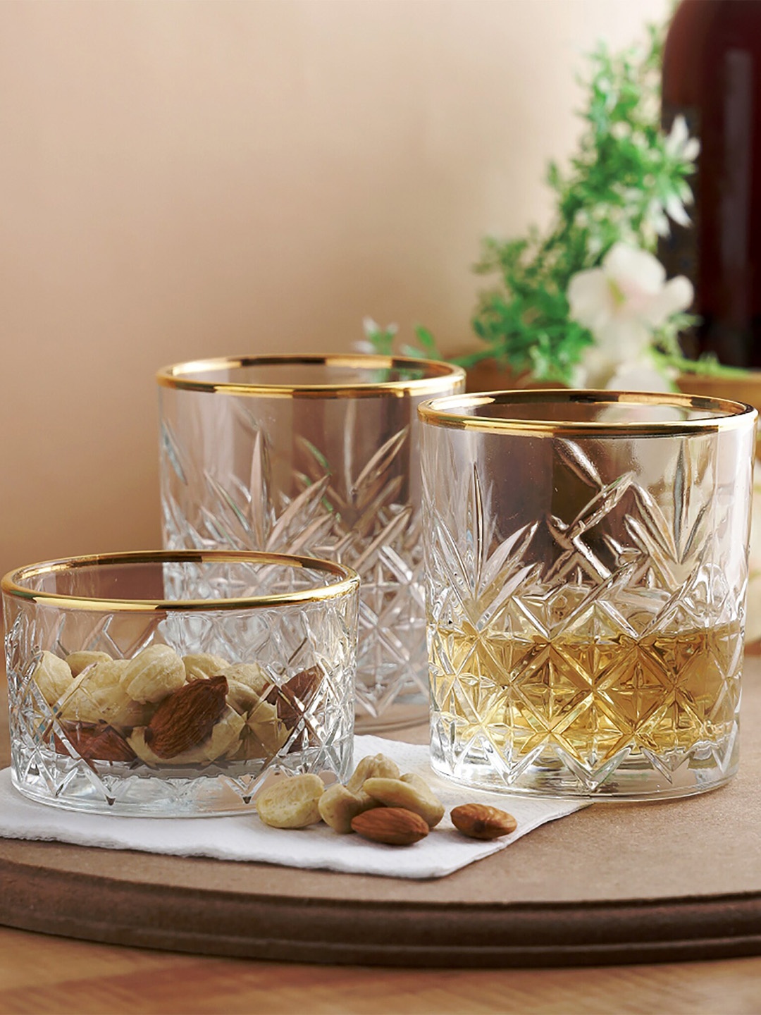 

Pasabahce 3-Pcs Gold-Rim Glass 345ML+225ML
