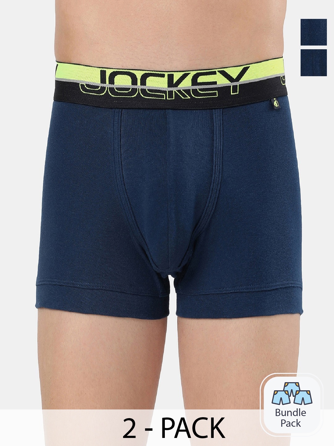 

Jockey Men Pack Of 2 Cotton Inner Elastic Trunk 21089092, Blue