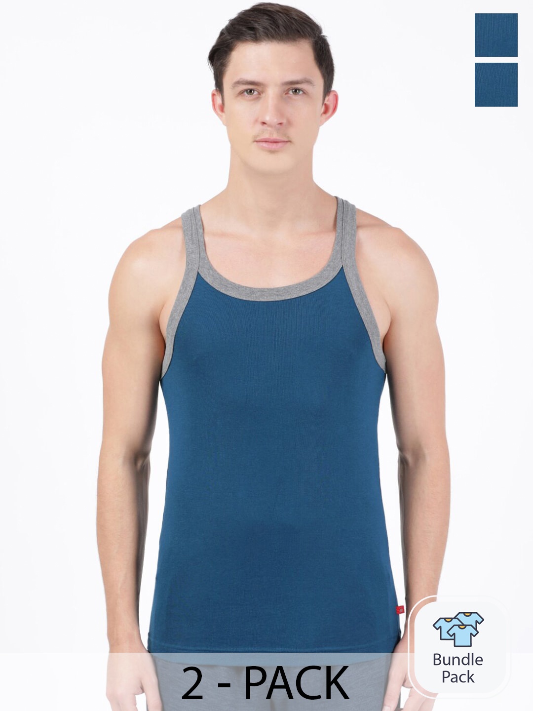 

Jockey Pack Of 2 Cotton Gym Vest 17379686-2, Blue