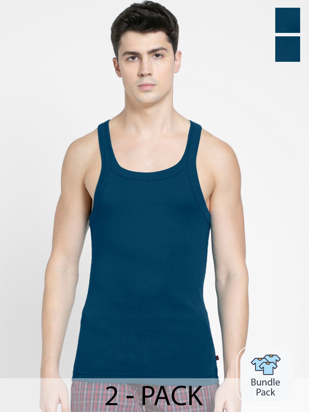 

Jockey Pack Of 2 Cotton Gym Vest 17379684, Blue