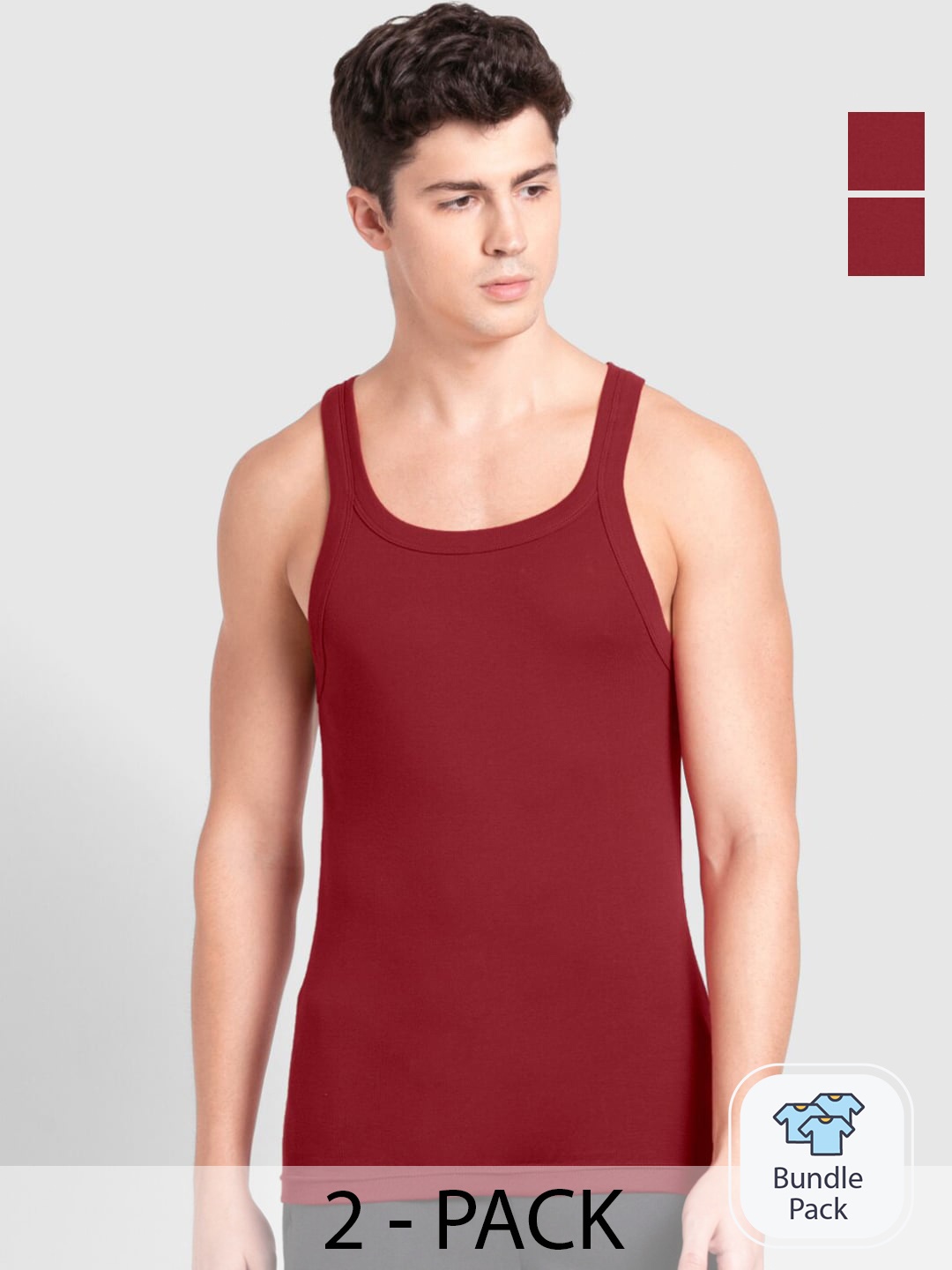 

Jockey Pack Of 2 Cotton Gym Vest 17379670, Red