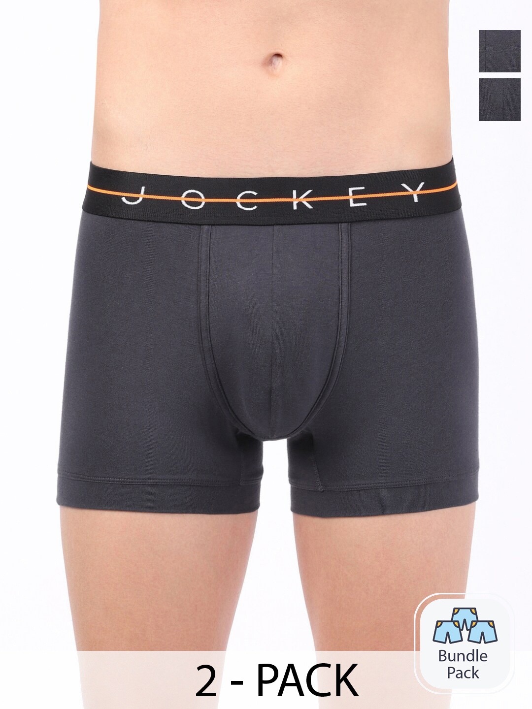 

Jockey Pack Of 2 Outer Elastic Trunk 18618382, Grey