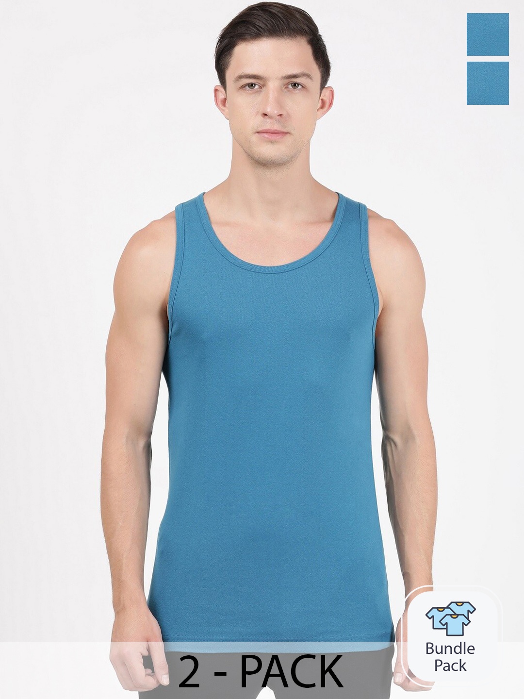 

Jockey Pack Of 2 Cotton Gym Vest 18739944, Blue