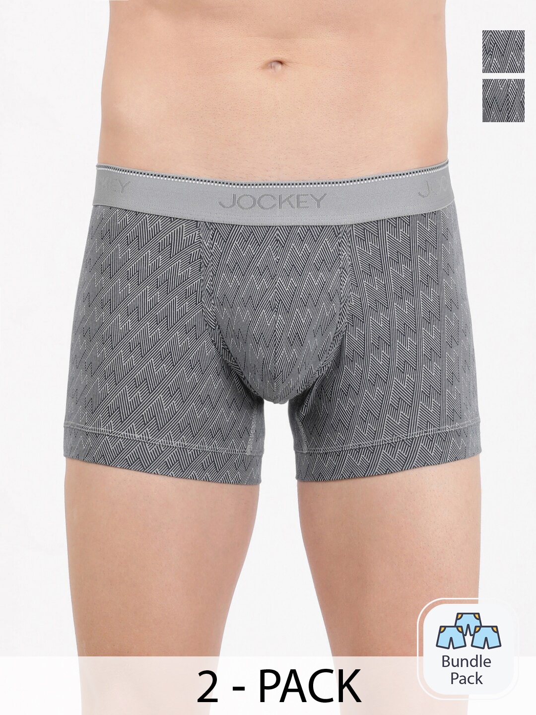 

Jockey Men Pack Of 2 Assorted Printed Cotton Trunks 21089088