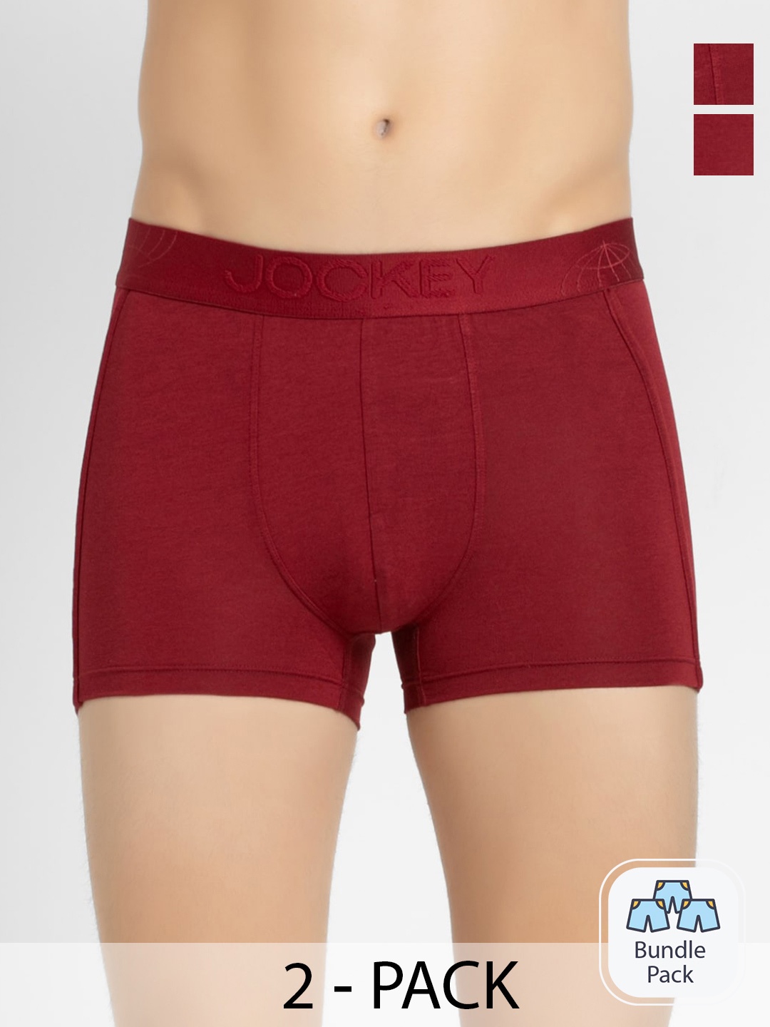 

Jockey Men Pack Of 2 Modal Trunks 10638798, Maroon