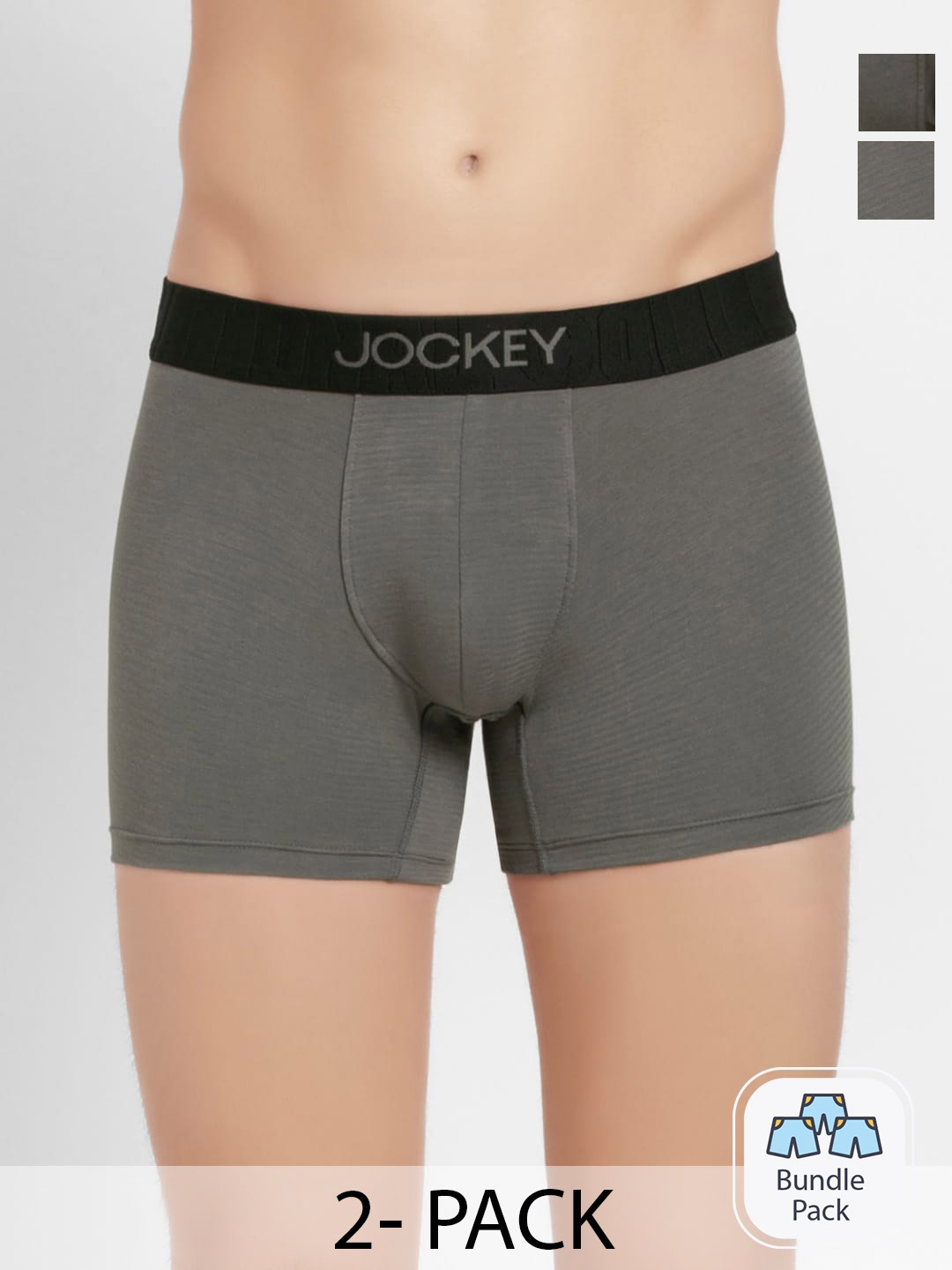 

Jockey Men Pack Of 2 Outer Elastic Trunks 11444796, Charcoal