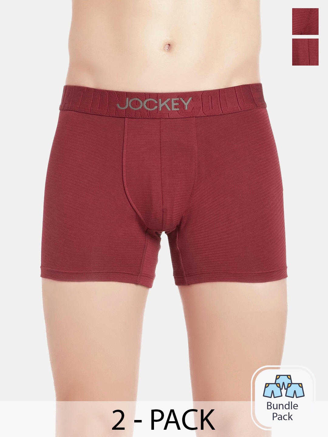 

Jockey Men Pack Of 2 Outer Elastic Trunks 14981122, Red