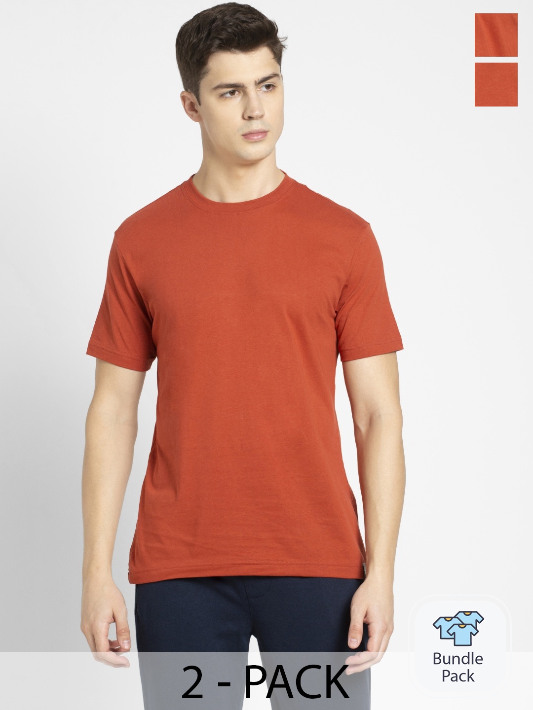 

Jockey Pack Of 2 Cotton Lounge T-shirts 11863728, Rust